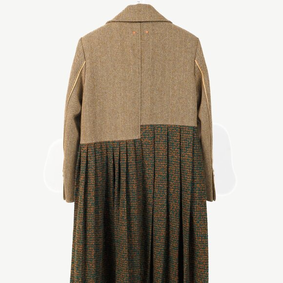 Andersson Bell Chloe Brown Herringbone Back Pleats Coat - Picture 3 of 14